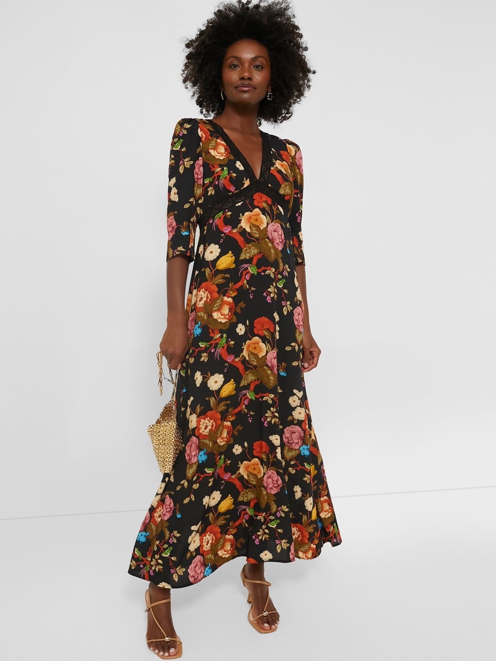 Tuckernuck Baroque Floral Irina Maxi Dress with Lace Trim - Size XXXL - Picture 8 of 8